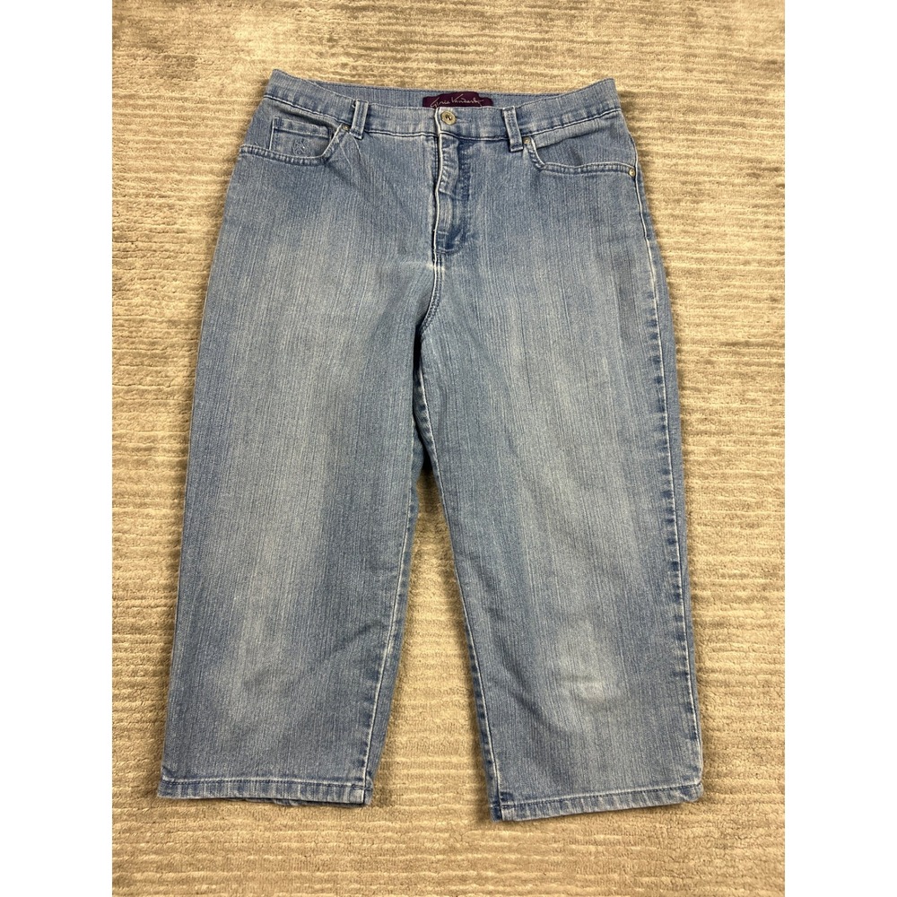 Gloria Vanderbilt Capri Jean Women 10 Blue Amanda Light Wash Stretch Denim Missy